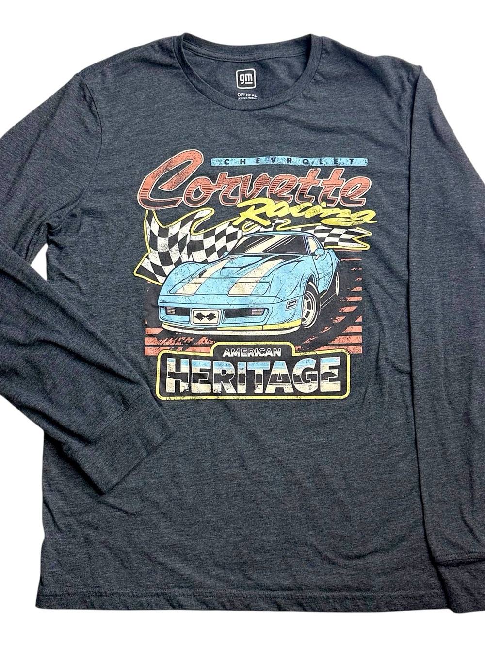 GM Corvette Racing Heritage Long Sleeve Shirt Men’s Large C4 Chevrolet Graphic